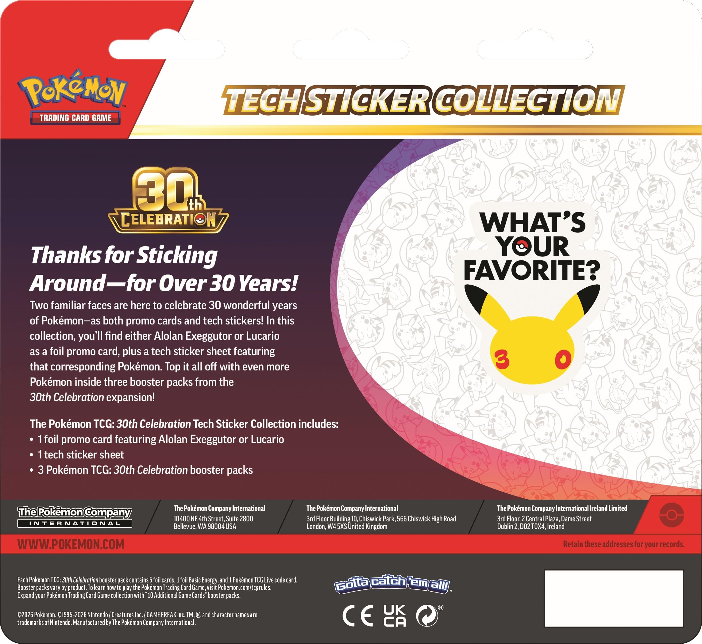 Amazon.com: Pokémon TCG: 30th Celebration Tech Sticker Collection